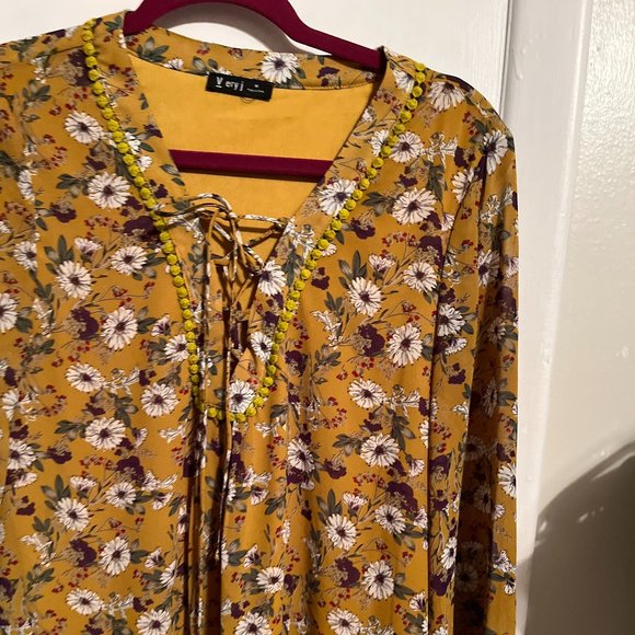 VERY J Pretty tie at neck lace trim SZ M - Picture 7 of 7